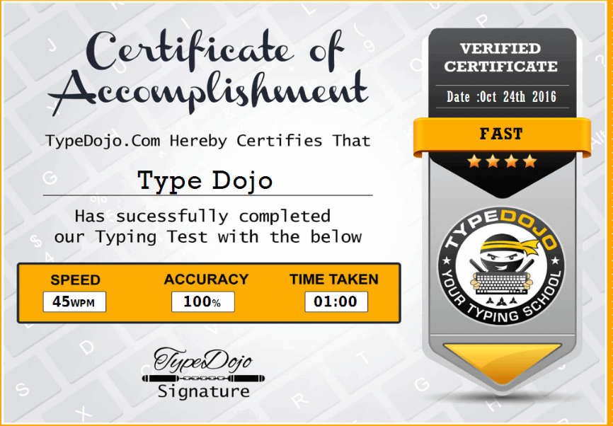Typedojo - typing test 1